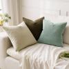 MIULEE Beige Couch Pillow Covers 18×18 Inch, Set of 2 Soft Chenille Decorative Square Throw Pillow Covers Farmhouse for Sofa Living Room Bed(Coffee)