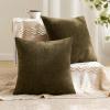 MIULEE Beige Couch Pillow Covers 18×18 Inch, Set of 2 Soft Chenille Decorative Square Throw Pillow Covers Farmhouse for Sofa Living Room Bed(Coffee)