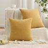 MIULEE Beige Couch Pillow Covers 18×18 Inch, Set of 2 Soft Chenille Decorative Square Throw Pillow Covers Farmhouse for Sofa Living Room Bed(Gold)
