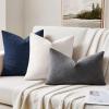 MIULEE Beige Couch Pillow Covers 18×18 Inch, Set of 2 Soft Chenille Decorative Square Throw Pillow Covers Farmhouse for Sofa Living Room Bed(Grey)