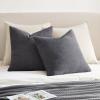 MIULEE Beige Couch Pillow Covers 18×18 Inch, Set of 2 Soft Chenille Decorative Square Throw Pillow Covers Farmhouse for Sofa Living Room Bed(Grey)