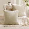MIULEE Beige Couch Pillow Covers 18×18 Inch, Set of 2 Soft Chenille Decorative Square Throw Pillow Covers Farmhouse for Sofa Living Room Bed(Ivory)