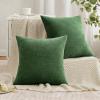 MIULEE Beige Couch Pillow Covers 18×18 Inch, Set of 2 Soft Chenille Decorative Square Throw Pillow Covers Farmhouse for Sofa Living Room Bed(Moss Green)