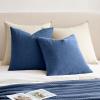 MIULEE Beige Couch Pillow Covers 18×18 Inch, Set of 2 Soft Chenille Decorative Square Throw Pillow Covers Farmhouse for Sofa Living Room Bed(Navy Blue)