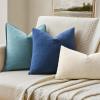 MIULEE Beige Couch Pillow Covers 18×18 Inch, Set of 2 Soft Chenille Decorative Square Throw Pillow Covers Farmhouse for Sofa Living Room Bed(Navy Blue)