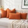 MIULEE Beige Couch Pillow Covers 18×18 Inch, Set of 2 Soft Chenille Decorative Square Throw Pillow Covers Farmhouse for Sofa Living Room Bed(Orange)