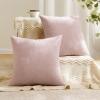 MIULEE Beige Couch Pillow Covers 18×18 Inch, Set of 2 Soft Chenille Decorative Square Throw Pillow Covers Farmhouse for Sofa Living Room Bed(Pink)