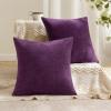 MIULEE Beige Couch Pillow Covers 18×18 Inch, Set of 2 Soft Chenille Decorative Square Throw Pillow Covers Farmhouse for Sofa Living Room Bed(Plum Purple)