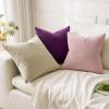 MIULEE Beige Couch Pillow Covers 18×18 Inch, Set of 2 Soft Chenille Decorative Square Throw Pillow Covers Farmhouse for Sofa Living Room Bed(Plum Purple)