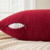 MIULEE Beige Couch Pillow Covers 18×18 Inch, Set of 2 Soft Chenille Decorative Square Throw Pillow Covers Farmhouse for Sofa Living Room Bed(Red)