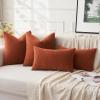 MIULEE Beige Couch Pillow Covers 18×18 Inch, Set of 2 Soft Chenille Decorative Square Throw Pillow Covers Farmhouse for Sofa Living Room Bed(Rust)