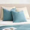 MIULEE Beige Couch Pillow Covers 18×18 Inch, Set of 2 Soft Chenille Decorative Square Throw Pillow Covers Farmhouse for Sofa Living Room Bed(Smoke Blue)
