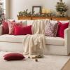 MIULEE Beige Couch Pillow Covers 18×18 Inch, Set of 2 Soft Chenille Decorative Square Throw Pillow Covers Farmhouse for Sofa Living Room Bed(Wine Red)