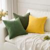 MIULEE Beige Couch Pillow Covers 18×18 Inch, Set of 2 Soft Chenille Decorative Square Throw Pillow Covers Farmhouse for Sofa Living Room Bed(Yellow)