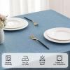 MIULEE Beige Rectangle Linen Polyester Tablecloth with Decorative Cutouts Waterproof Stain Resistant & Shrink-Proof Table Cloth 60×84 inch Farmhouse Style for Dining Wedding Party and Outdoor Picnics(Dusty Blue)