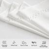 MIULEE Beige Rectangle Linen Polyester Tablecloth with Decorative Cutouts Waterproof Stain Resistant & Shrink-Proof Table Cloth 60×84 inch Farmhouse Style for Dining Wedding Party and Outdoor Picnics(White)