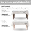 MIULEE Beige Rectangle Linen Polyester Tablecloth with Decorative Cutouts Waterproof Stain Resistant & Shrink-Proof Table Cloth 60×84 inch Farmhouse Style for Dining Wedding Party and Outdoor Picnics(White)