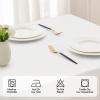 MIULEE Beige Rectangle Linen Polyester Tablecloth with Decorative Cutouts Waterproof Stain Resistant & Shrink-Proof Table Cloth 60×84 inch Farmhouse Style for Dining Wedding Party and Outdoor Picnics(White)