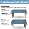 MIULEE Beige Rectangle Linen Polyester Tablecloth with Decorative Cutouts Waterproof Stain Resistant & Shrink-Proof Table Cloth 60×84 inch Farmhouse Style for Dining Wedding Party and Outdoor Picnics(Dusty Blue)