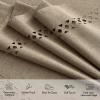 MIULEE Beige Rectangle Linen Polyester Tablecloth with Decorative Cutouts Waterproof Stain Resistant & Shrink-Proof Table Cloth 60×84 inch Farmhouse Style for Dining Wedding Party and Outdoor Picnics(Khaki)