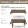 MIULEE Beige Rectangle Linen Polyester Tablecloth with Decorative Cutouts Waterproof Stain Resistant & Shrink-Proof Table Cloth 60×84 inch Farmhouse Style for Dining Wedding Party and Outdoor Picnics(Khaki)