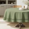 MIULEE Beige Rectangle Linen Polyester Tablecloth with Decorative Cutouts Waterproof Stain Resistant & Shrink-Proof Table Cloth 60×84 inch Farmhouse Style for Dining Wedding Party and Outdoor Picnics(Sage Green)