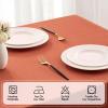MIULEE Beige Rectangle Linen Polyester Tablecloth with Decorative Cutouts Waterproof Stain Resistant & Shrink-Proof Table Cloth 60×84 inch Farmhouse Style for Dining Wedding Party and Outdoor Picnics(Burnt Orange)