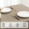 MIULEE Beige Rectangle Linen Polyester Tablecloth with Decorative Cutouts Waterproof Stain Resistant & Shrink-Proof Table Cloth 60×84 inch Farmhouse Style for Dining Wedding Party and Outdoor Picnics(Khaki)