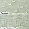 MIULEE Beige Scalloped Shower Curtain Linen Textured with 12 Metal Hooks Cute Heavy Duty Washable Waterproof Neutral Thick Cloth Shower Curtains with Black Border for Bathroom Bathtub,W72*L72 Cream(Sage Green)