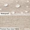MIULEE Beige Scalloped Shower Curtain Linen Textured with 12 Metal Hooks Cute Heavy Duty Washable Waterproof Neutral Thick Cloth Shower Curtains with Black Border for Bathroom Bathtub,W72*L72 Cream(Beige)