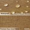 MIULEE Beige Scalloped Shower Curtain Linen Textured with 12 Metal Hooks Cute Heavy Duty Washable Waterproof Neutral Thick Cloth Shower Curtains with Black Border for Bathroom Bathtub,W72*L72 Cream(Gold Brown)