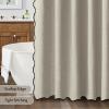 MIULEE Beige Scalloped Shower Curtain Linen Textured with 12 Metal Hooks Cute Heavy Duty Washable Waterproof Neutral Thick Cloth Shower Curtains with Black Border for Bathroom Bathtub,W72*L72 Cream(Linen)