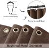 MIULEE Beige Scalloped Shower Curtain Linen Textured with 12 Metal Hooks Cute Heavy Duty Washable Waterproof Neutral Thick Cloth Shower Curtains with Black Border for Bathroom Bathtub,W72*L72 Cream(Brown)