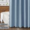 MIULEE Beige Scalloped Shower Curtain Linen Textured with 12 Metal Hooks Cute Heavy Duty Washable Waterproof Neutral Thick Cloth Shower Curtains with Black Border for Bathroom Bathtub,W72*L72 Cream(Moonlight Blue)