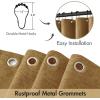 MIULEE Beige Scalloped Shower Curtain Linen Textured with 12 Metal Hooks Cute Heavy Duty Washable Waterproof Neutral Thick Cloth Shower Curtains with Black Border for Bathroom Bathtub,W72*L72 Cream(Gold Brown)