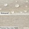 MIULEE Beige Scalloped Shower Curtain Linen Textured with 12 Metal Hooks Cute Heavy Duty Washable Waterproof Neutral Thick Cloth Shower Curtains with Black Border for Bathroom Bathtub,W72*L72 Cream(Linen)