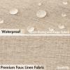 MIULEE Beige Scalloped Shower Curtain Linen Textured with 12 Metal Hooks Cute Heavy Duty Washable Waterproof Neutral Thick Cloth Shower Curtains with Black Border for Bathroom Bathtub,W72*L72 Cream(Copper Brown)