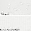 MIULEE Beige Scalloped Shower Curtain Linen Textured with 12 Metal Hooks Cute Heavy Duty Washable Waterproof Neutral Thick Cloth Shower Curtains with Black Border for Bathroom Bathtub,W72*L72 Cream(White)