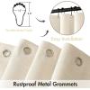 MIULEE Beige Scalloped Shower Curtain Linen Textured with 12 Metal Hooks Cute Heavy Duty Washable Waterproof Neutral Thick Cloth Shower Curtains with Black Border for Bathroom Bathtub,W72*L72 Cream(Ivory)