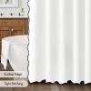 MIULEE Beige Scalloped Shower Curtain Linen Textured with 12 Metal Hooks Cute Heavy Duty Washable Waterproof Neutral Thick Cloth Shower Curtains with Black Border for Bathroom Bathtub,W72*L72 Cream(White)