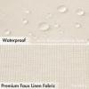 MIULEE Beige Scalloped Shower Curtain Linen Textured with 12 Metal Hooks Cute Heavy Duty Washable Waterproof Neutral Thick Cloth Shower Curtains with Black Border for Bathroom Bathtub,W72*L72 Cream(Cream White)