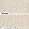 MIULEE Beige Scalloped Shower Curtain Linen Textured with 12 Metal Hooks Cute Heavy Duty Washable Waterproof Neutral Thick Cloth Shower Curtains with Black Border for Bathroom Bathtub,W72*L72 Cream(Ivory)
