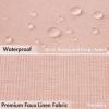 MIULEE Beige Scalloped Shower Curtain Linen Textured with 12 Metal Hooks Cute Heavy Duty Washable Waterproof Neutral Thick Cloth Shower Curtains with Black Border for Bathroom Bathtub,W72*L72 Cream(Blush Pink)