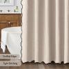 MIULEE Beige Scalloped Shower Curtain Linen Textured with 12 Metal Hooks Cute Heavy Duty Washable Waterproof Neutral Thick Cloth Shower Curtains with Black Border for Bathroom Bathtub,W72*L72 Cream(Beige)