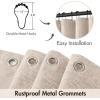 MIULEE Beige Scalloped Shower Curtain Linen Textured with 12 Metal Hooks Cute Heavy Duty Washable Waterproof Neutral Thick Cloth Shower Curtains with Black Border for Bathroom Bathtub,W72*L72 Cream(Beige)