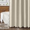 MIULEE Beige Scalloped Shower Curtain Linen Textured with 12 Metal Hooks Cute Heavy Duty Washable Waterproof Neutral Thick Cloth Shower Curtains with Black Border for Bathroom Bathtub,W72*L72 Cream(Natural)
