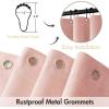 MIULEE Beige Scalloped Shower Curtain Linen Textured with 12 Metal Hooks Cute Heavy Duty Washable Waterproof Neutral Thick Cloth Shower Curtains with Black Border for Bathroom Bathtub,W72*L72 Cream(Blush Pink)