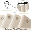 MIULEE Beige Scalloped Shower Curtain Linen Textured with 12 Metal Hooks Cute Heavy Duty Washable Waterproof Neutral Thick Cloth Shower Curtains with Black Border for Bathroom Bathtub,W72*L72 Cream(Cream White)