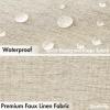 MIULEE Beige Scalloped Shower Curtain Linen Textured with 12 Metal Hooks Cute Heavy Duty Washable Waterproof Neutral Thick Cloth Shower Curtains with Black Border for Bathroom Bathtub,W72*L72 Cream(Natural)