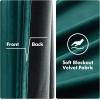 MIULEE Black Out Velvet Curtains 96 Inch Length for Room Darkening Long Blackout Curtains with Grommet Top for Bedroom/Living Room Light Blocking Thermal Insulating Soundproof Set of 2， Black(Dark Green)